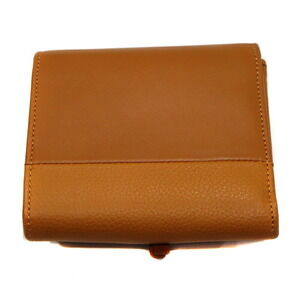 Chloe Camel Tri fold Compact Leather Wallet Brown